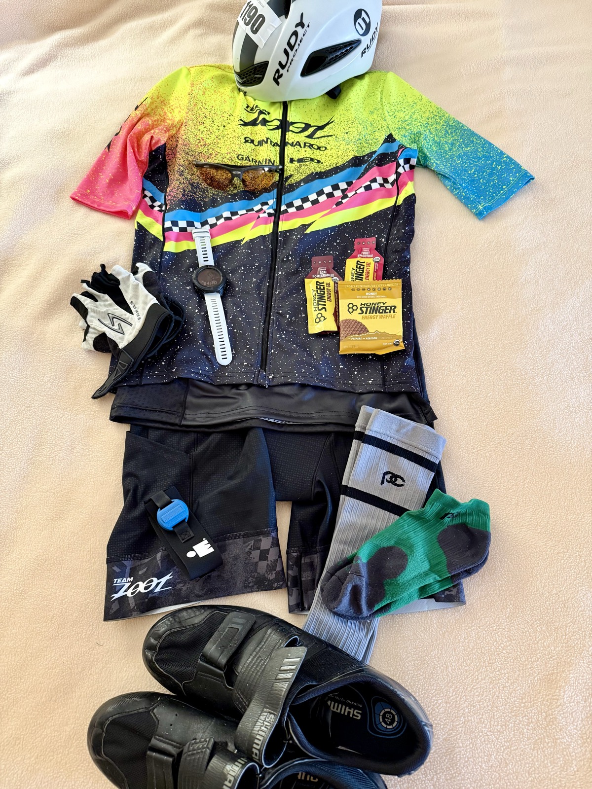 My bike kit laid out the night before the race
